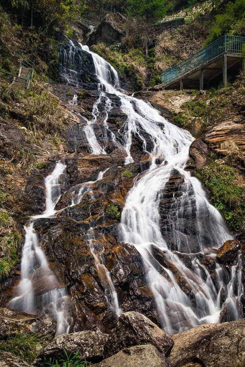 Long exposure photo Thac Bac Silver Waterfall Sapa Vietnam