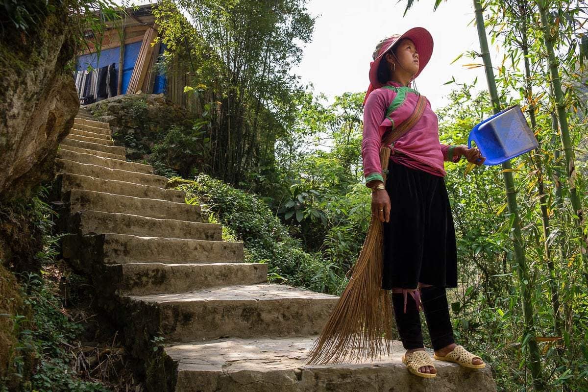 Vietnamese Black H'Mong woman Cat Cat village Sapa Vietnam
