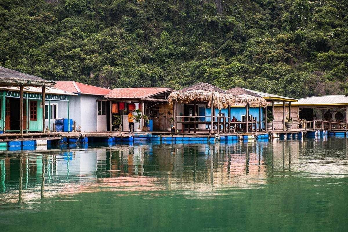 Floating fishing village Halong Bay Northern Vietnam