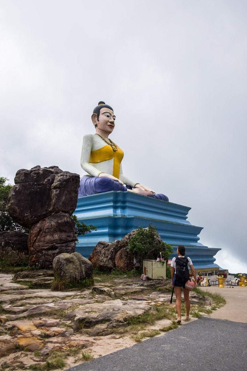Lok Yeay Mao statue at Bokor Mountain. Kampot, Cambodia.