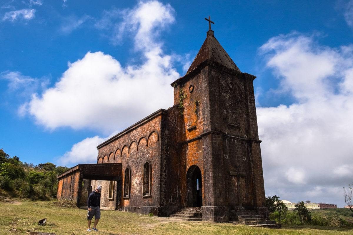 The old French Catholic Church. Kampot, Cambodia.