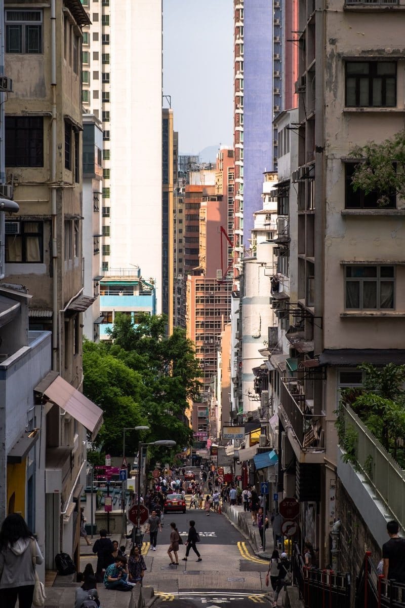 Street on Hong Kong Island.