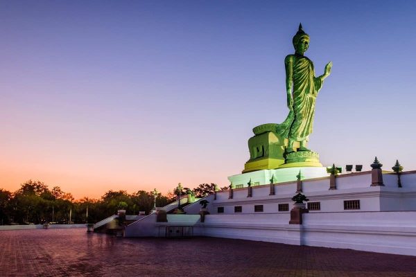 Travel photos of Southeast Asia. Buddha statue by Corrado Feroci. Phutthamonthon Buddhist park. Bangkok, Thailand.
