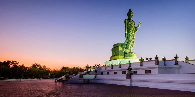 Travel photos of Southeast Asia. Buddha statue by Corrado Feroci. Phutthamonthon Buddhist park. Bangkok, Thailand.
