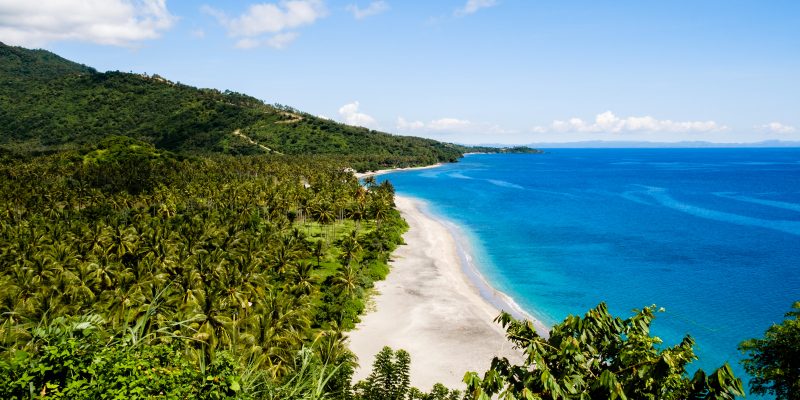Senggigi Beach seen from a cliff. Lombok, Indonesia. Around Senggigi Beach Lombok Island Indonesia