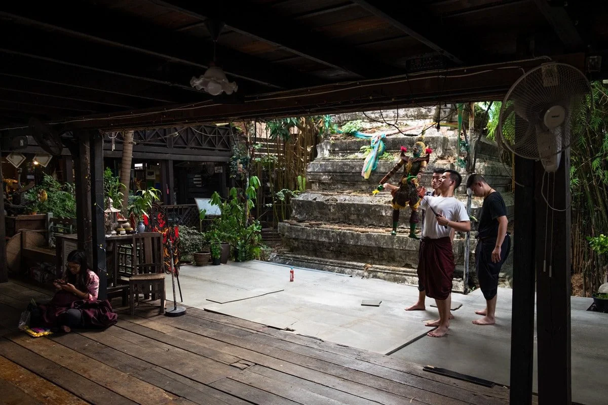 Puppetteers rehearse at the Artist’s House.