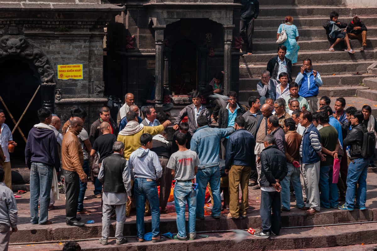 Hindu funeral on the Bagmati River at Pashupatinath Temple. Kathmandu, Nepal (2). Hindu funeral on the Bagmati River at Pashupatinath Temple. Kathmandu, Nepal.