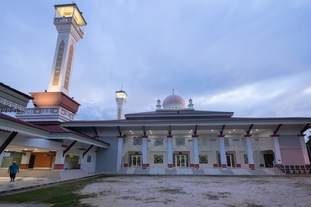 KG Manggis Madang Mosque at blue hour. Bandar Seri Begawan, Brunei