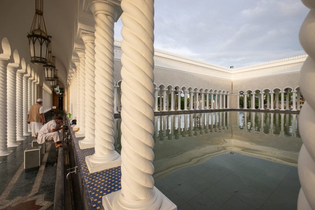 Wudu "partial ablution" area. Sultan Omar Ali Saifuddien Mosque. Brunei.