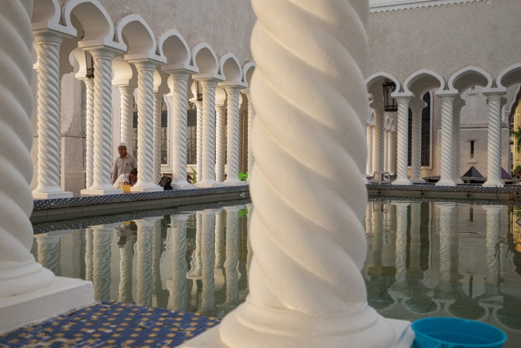 Wudu "partial ablution" area. Sultan Omar Ali Saifuddien Mosque. Brunei.