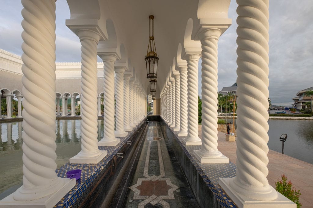 Wudu "partial ablution" area. Sultan Omar Ali Saifuddien Mosque. Brunei.