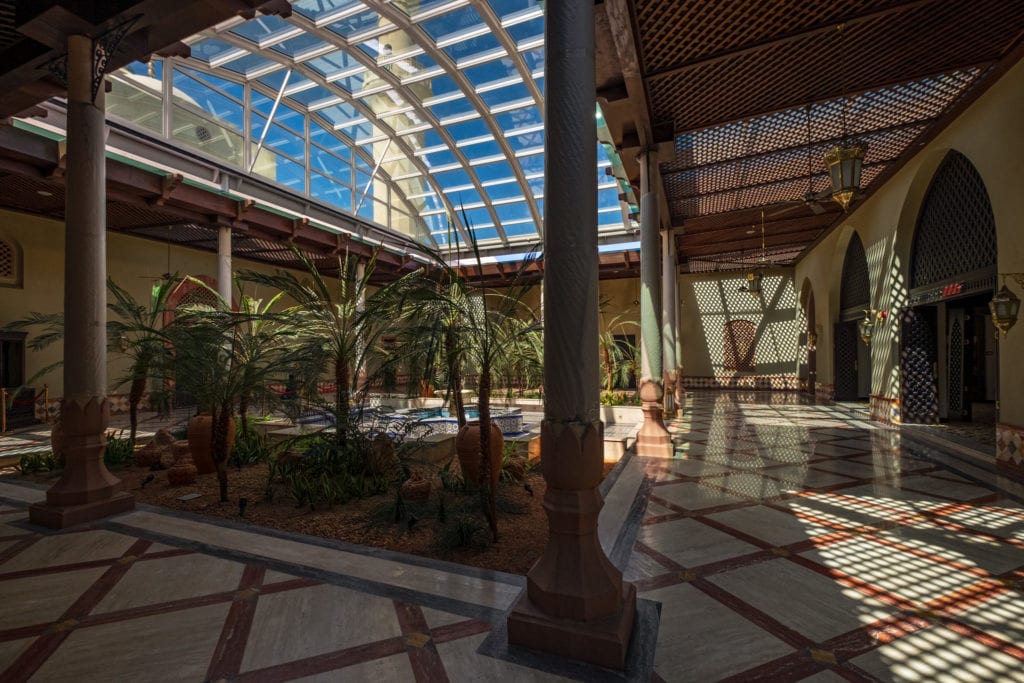 Different point of view of the interior of Ash Shaliheen Mosque. Bandar Seri Begawan, Brunei.